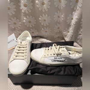 NWT Saint Laurent Women's Cream Sneakers